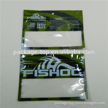 aluminum foil zipper grip seal bag for fishing worms/lure/bate